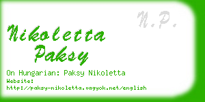 nikoletta paksy business card